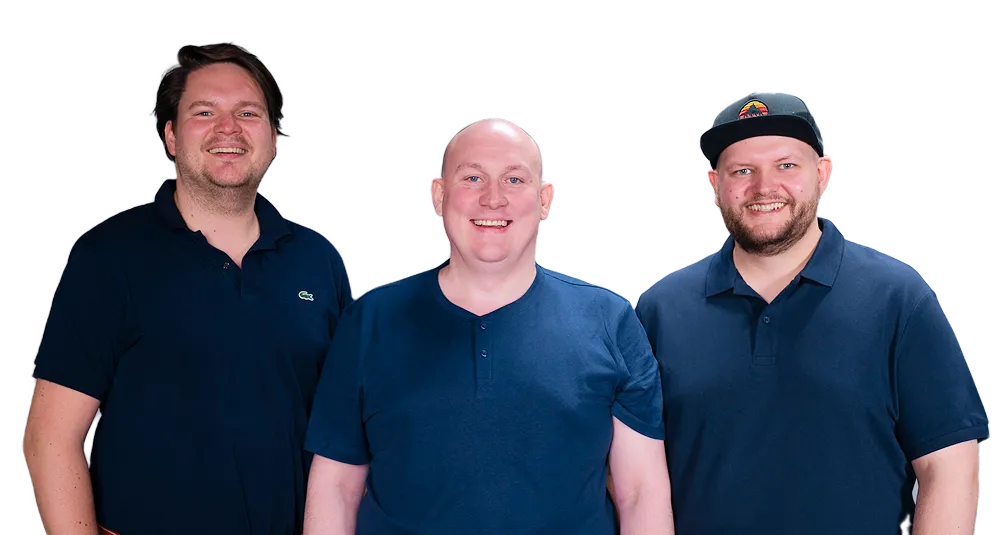 Gründer der Paper Pilots GmbH von links: Philipp von Hammerstein, Luca Hagel, und Jakob Sautner.